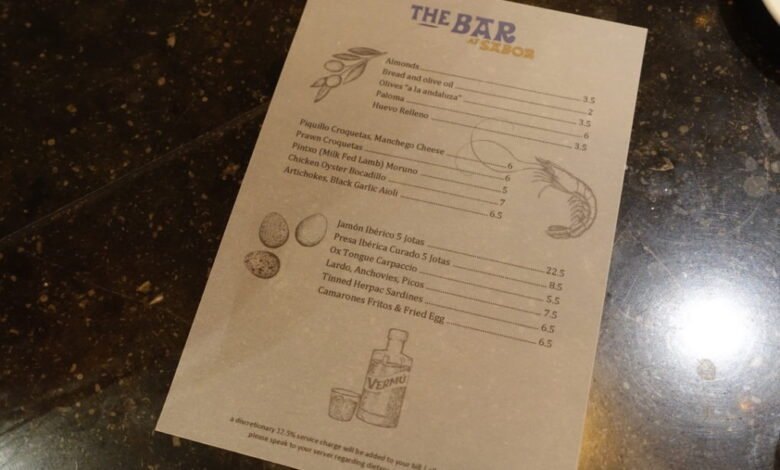 sabor london menu